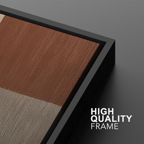 SIGNWIN Framed Canvas Print Wall Art Set Warm Neutral Abstract Geometric Brown Beige Illustrations Modern Art Minimal Boho Relax/Calm for Living Room, Bedroom, Office - 16"x24"x2 BLACK - color: A16-2603-EDW08, size: 16"x24"x2 Panels Black