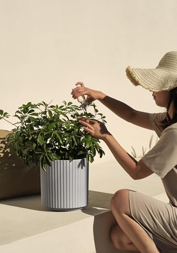 Veradek Demi Series Planter - Large Round Outdoor Planter - color: Gray, size: 12 inch - 2 Pack