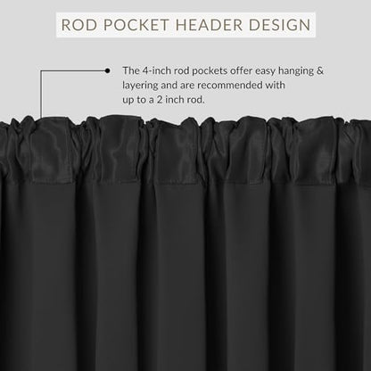 All Seasons Waterfall Window Valance, Black - 52" W x 36" L - color: Black