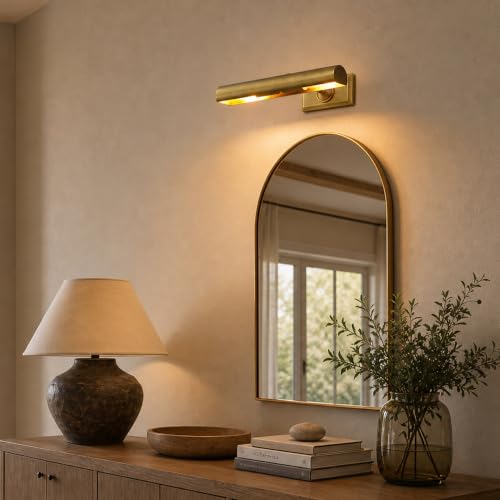 12 inch Brass Picture Light Hardwired Picture Lights for Wall - color: Brass, size: 12in