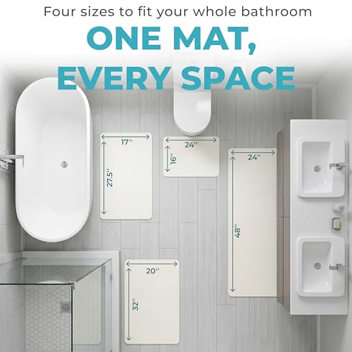 Homergy Bath Mat for Bathroom Non Slip, Quick Dry, 20x32 in, White - color: White, size: 20" x 32"
