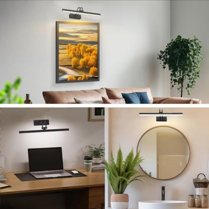 Rechargeable Picture Light with Remote, 13", Black - color: Painted Black, size: 13 inches