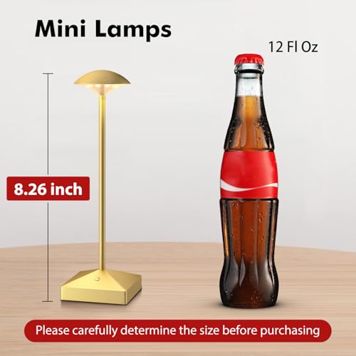 3 Pack Small Gold Rechargeable Cordless Table Lamps Dimmable - color: Gold -B