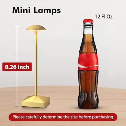 3 Pack Small Gold Rechargeable Cordless Table Lamps Dimmable - color: Gold -B