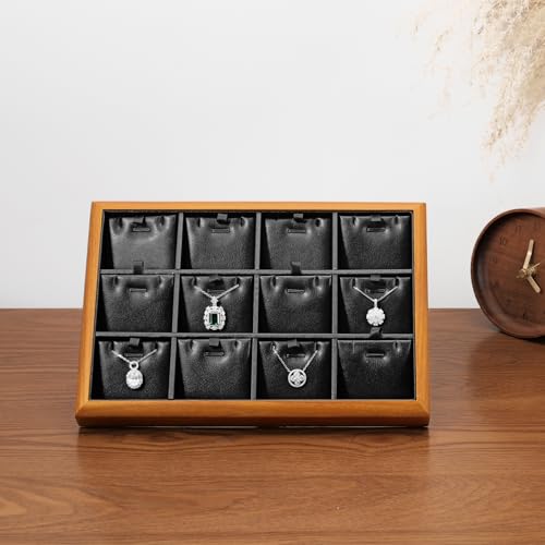 Oirlv Black Wood Jewelry Tray 6-Compartment - color: Black, size: 6 grid