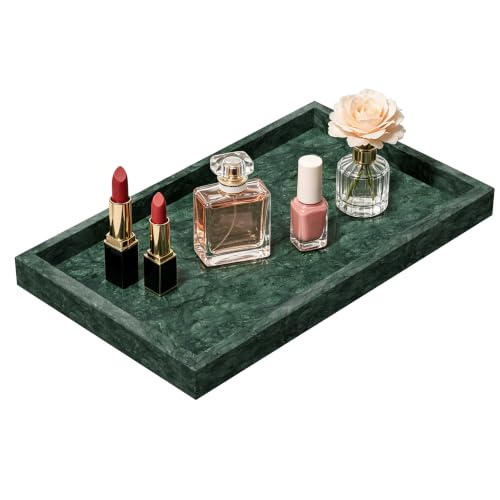 Marble Trays with Anti Slip Foot Pads,11.8x7.9x1.2in,Emerald Green - color: Emerald Green