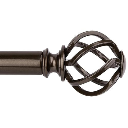 KAMANINA Bronze Curtain Rod for Windows 66 to 120 Inch, Long Drapery Rods - color: Bronze, size: 66-120"