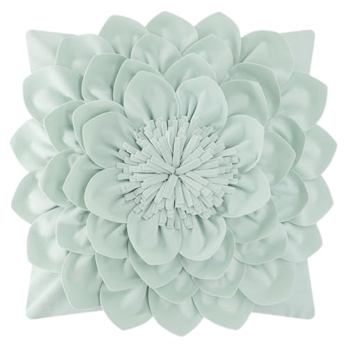 OiseauVoler Decorative 3D Flower Throw Pillow Covers 18 x 18 Inch Green - color: Applegreen