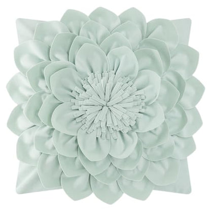 OiseauVoler Decorative 3D Flower Throw Pillow Covers 18 x 18 Inch Green - color: Applegreen