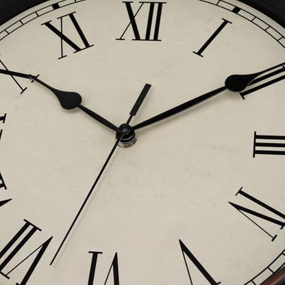 Foxtop 14" Roman Numerals Wall Clock Retro Silent Battery Operated Clock - color: Bronze Roman Numeral, size: 14 Inch