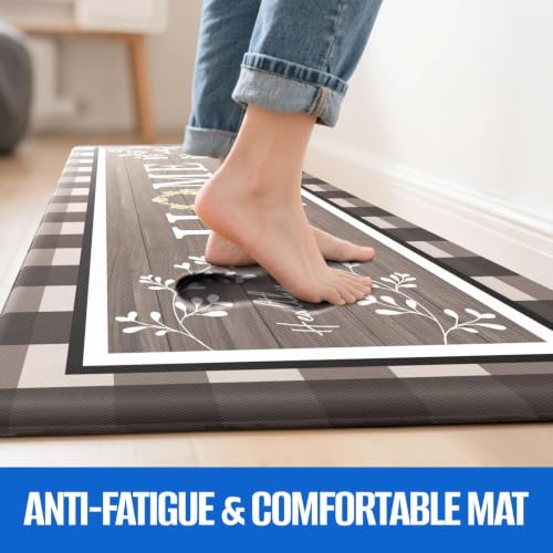 Kitchen Mats 2PCS, Anti Fatigue Rugs, 17.3x30+17.3x70in, Brown - color: Brown, size: 17.3’’x 30’’+ 17.3’’x 70’’