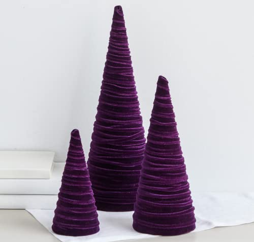 Your Heart's Content Set of 3 Plum Velvet Trees (Plum) - color: Plum