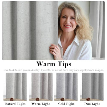 H.VERSAILTEX 100% Blackout Linen Curtains 90" L 2 Panels Glacier Gray - color: Glacier Gray, size: 52"W x 90"L (Pack of 2)