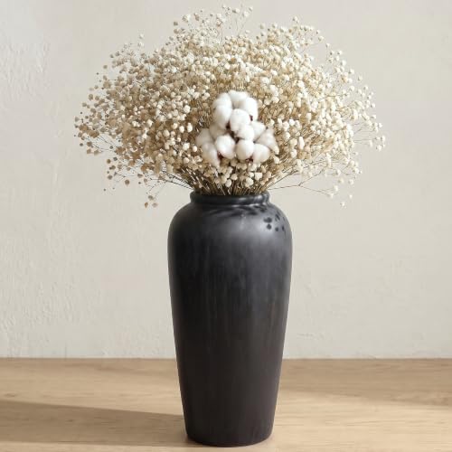 Ceramic Vase Home Decor, Vintage Vase, Wide Mouth Farmhouse vase (19”h-Vintage Black) - color: 19”h-vintage Black