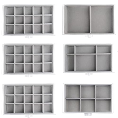 Watpot Acrylic Jewelry Box Organizer and Storage 6 Drawer for Earring Display Gray - color: Gray 6 Layers