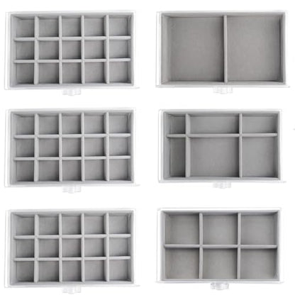 Watpot Acrylic Jewelry Box Organizer and Storage 6 Drawer for Earring Display Gray - color: Gray 6 Layers