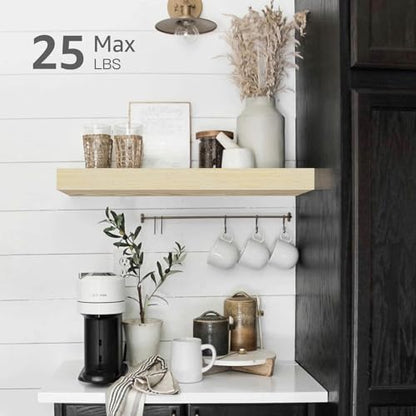 QEEIG Bathroom Floating Shelves for Wall (Natural, Set of 2, 15.7") - color: E. Natural, size: 15.7"