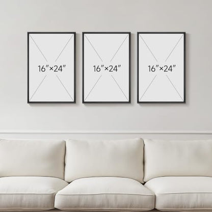 Framed Neutral Gold Abstract Wall Art for Bedroom, 3 Piece Set, 16x24 In - color: Neutral Gold Accents, size: 16" W x 24" H x 3pcs