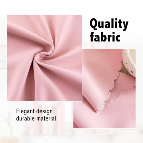 indistar Home Blackout Curtains Double Layer Solid Sheer Grommet Top Window Curtain Panel Pair, 35Wx63L，Blush Pink - color: Blush Pink, size: 35"W x 63"L (Pack of 2)