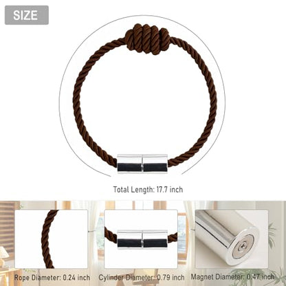 Curtain Tiebacks Magnetic Decorative Rope Tie Backs Holdbacks Contoeey - color: Coffee