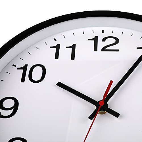 12 In Wall Clock,Analog,Silent Non Ticking,Battery Operated,Easy Read,Large - color: Black/White 12, size: 12"