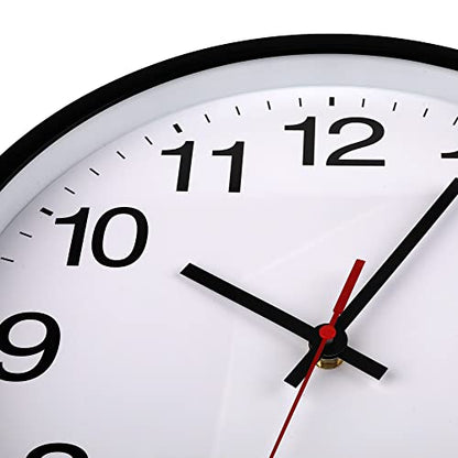 12 In Wall Clock,Analog,Silent Non Ticking,Battery Operated,Easy Read,Large - color: Black/White 12, size: 12"