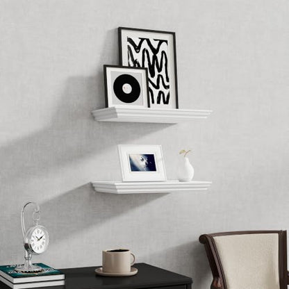 Fun Memories Floating Shelves, White, 16 Inch Long, 9.3 Inch Deep, 2 Pack - color: White, size: 16", Set of 2