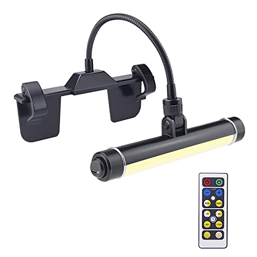 HONWELL Painting Lights Cordless, Dartboard Light with Remote, Rechargeable Picture Light, Picture Frame Lights with 3 Modes 28 LEDs Rotate Head, 360° Flexible Neck,Clip on Display Light for Art-Black - color: Black
