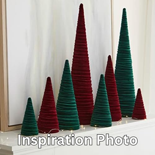 Your Heart's Content Wine Velvet Trees Set of 3 (Wine) - color: Wine