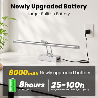 Battery Operated Picture Light for Wall,Chrome 23.6-Inch - color: Chrome, size: 23.6 Inch