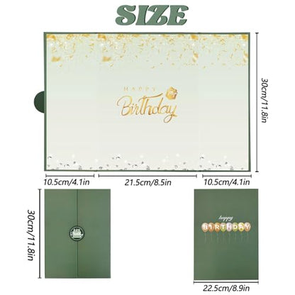 Crenics Green and Gold Birthday Guest Sign in Book Alternative 18" x 12" - color: Green & Gold