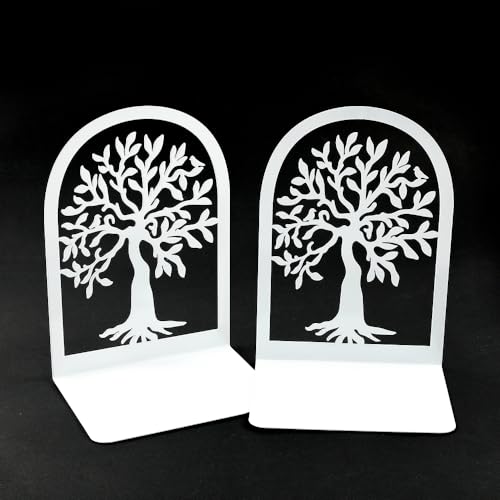4 Style Tree of Life Desktop Book Ends for Teacher - Office Desktop Home Bookend Non-Skid Book Ends Gift for Book Loves Office Desktop Iron Book Rack (2pc B187-B173), SL213 - color: 2pairs B187-b173