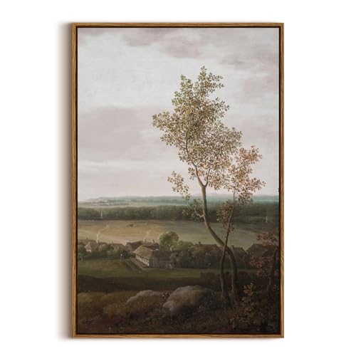 InSimSea Framed Canvas Prints Art Vintage Decor, Rural Scenery Landscape Paintings, Large Prints, Countryside Farmhouse Hanging Wall Decorations for Living Room Dining Room Bedroom, 20"x30" - color: View of the Country, size: 30"L x 20"W