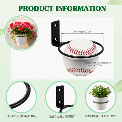 Menkxi Flower Pot Holders Wall Mounted Metal Plant Ring, 6 Pcs, 4 Inch - size: 4 Inch