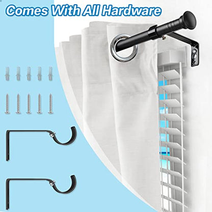 Black Curtain Rods, Small Curtain Rods for Windows 48 to 84 Inch, 5/8 Heavy Duty Matte Black Curtain Rod Set with Brackets, Adjustable Splicing Drapery Rod - color: Black, size: 48-84" (1pc)