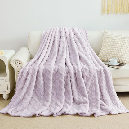 Aganear Fleece Throw Blanket for Couch Sofa 50"x60" Purple - color: Purple, size: Throw(50×60in)