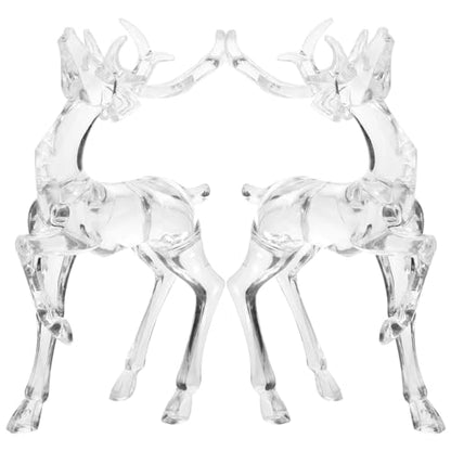 HOMSFOU 2Pcs Christmas Reindeer Decor Plastic Figurines 6.29X4.72X1.57In Tabletop Deer Ornaments for Holiday Party Home Office Window Display - size: 18.50X12.00X4.00CM