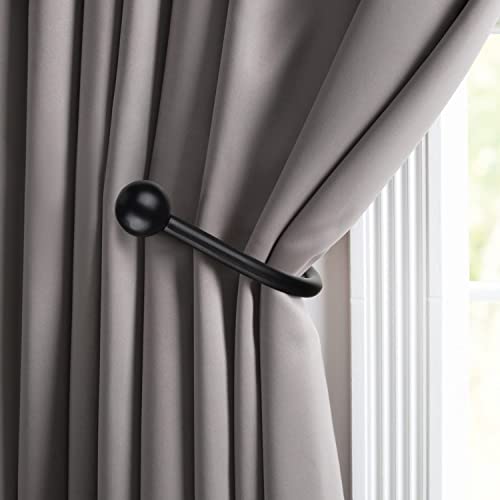 Curtain Holdback Tieback, 2pcs Hook Wall Mounted Window for Home Decor - color: 2pcs-black