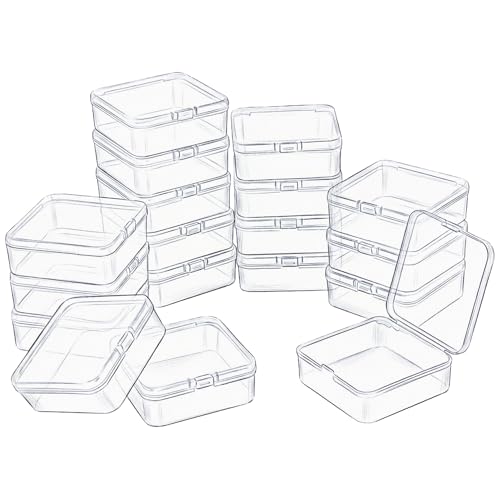 LJY 18 Clear Plastic Boxes, 3.7 x 3.7 x 1.4 in for Small Parts - color: Transparent, size: Single Size (3.7 x 3.7 x 1.4 inch)