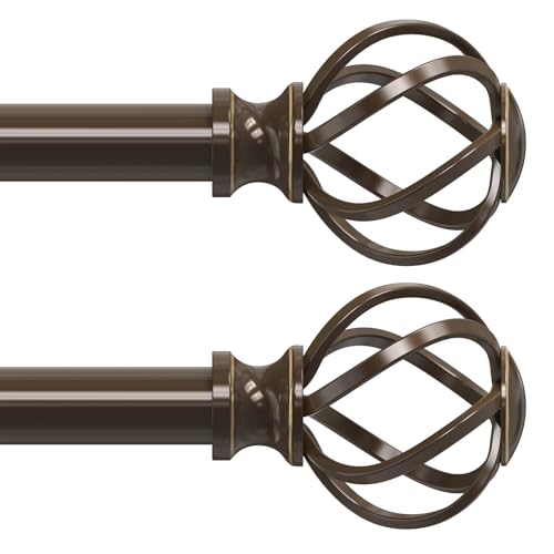 2 Pack Bronze Curtain Rod 30-42 Inch, Adjustable Curtain Rods for Windows - color: Bronze, size: 30"-42"|2 Pack