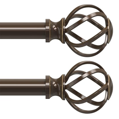 2 Pack Bronze Curtain Rod 30-42 Inch, Adjustable Curtain Rods for Windows - color: Bronze, size: 30"-42"|2 Pack