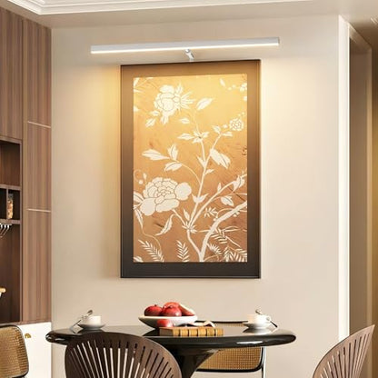 24" LED Picture Light Plug in, 9W Nickel Art Light - color: Nickel, size: 24 inch