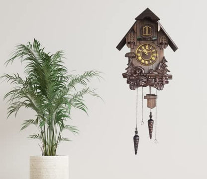 Wall Cuckoo Clocks Black Forest Wooden Cuckoo Clock. Black Forest Hand-Carved Cuckoo Clock. Bright Cuckoo Bird Sounds On The Hour and Chime Has Automatic Shut-Off. Excellent Gift.