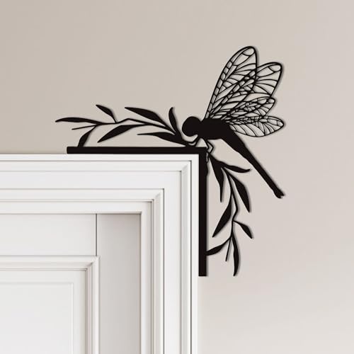 Rajukit Dragonfly Wall Art, Door Frame Decor - color: Black