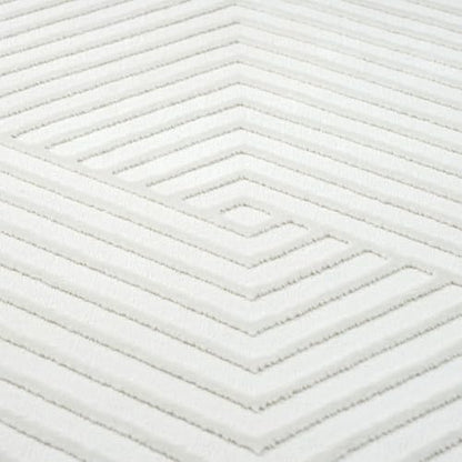Abani Cream Area Rug for Living Room, Bedroom- Geometric Lines- 9 x 12 -Durable & Easy to Clean - color: Cream, size: 9' x 12' (Rectangular)
