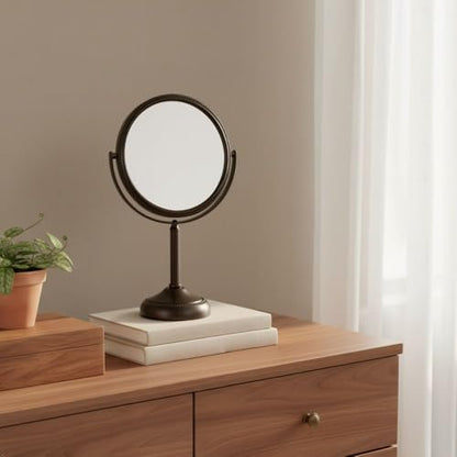 JERDON 6" Tabletop Makeup Mirror - 10X Magnification - Bronze - JP910BZP - color: Bronze