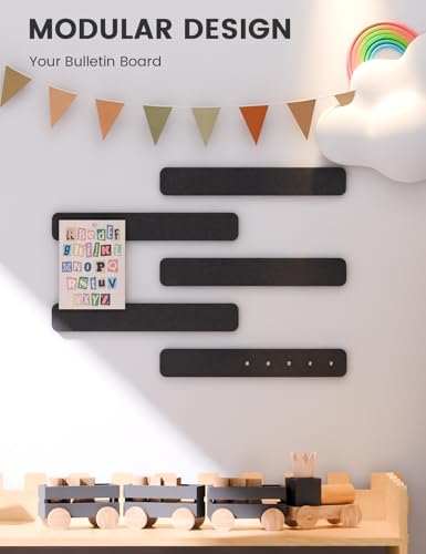 Fluxynara 13" x 2" Felt Wall Panels, Black - color: Black, size: 5-pack