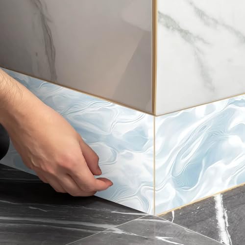 IVN Wallpaper Border Peel and Stick Wall Ice Water 4x196 Inch - color: Ice Water