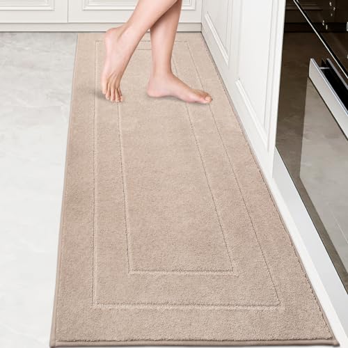 PURRUGS Kitchen Runner Rug, Kitchen Mat, 24" x 70", Beige - color: Beige, size: 24" X 70"