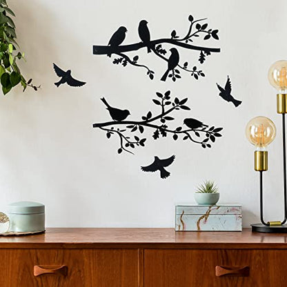 Youyole 5 Pcs Metal Wall Art Birds on Branch Silhouette for Home Garden
